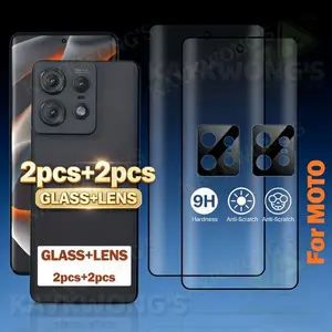 KAYKWONG'S 2 Screen Protector Includes 2 Camera Lens Protectors，For Motorola EDGE 50PRO 5G/EDGE50 Ultra/EDGE 50 Fusion/EDGE60/60PRO/60FUSION/60ULTRA, 9h Hardness, Anti-Scratch, Clear Film
