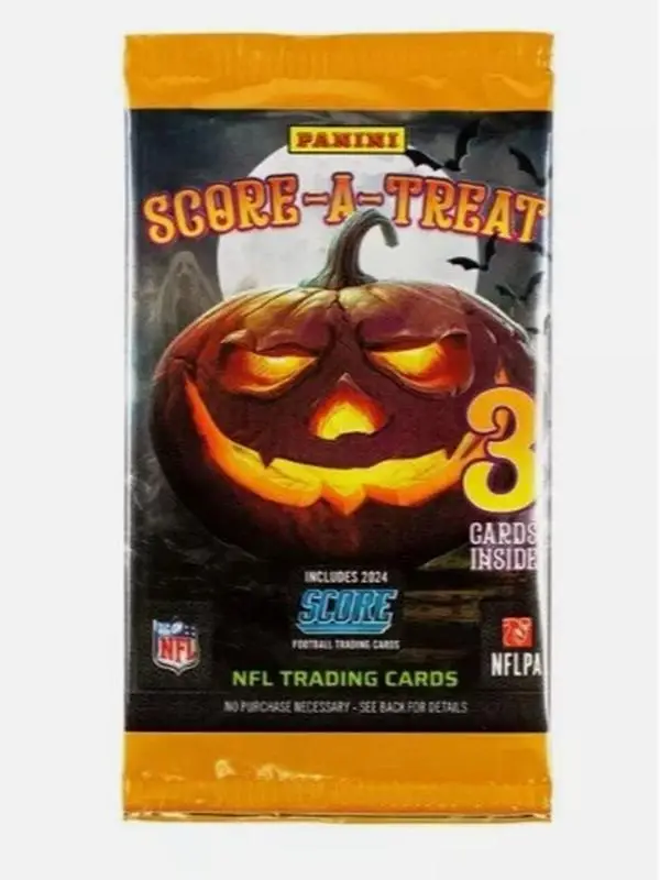 Panini Score-A-Treat NFL Trading Cards Pack - 3 Cards Inside - Free Spot in Break - Sports Collectible - Halloween Design - Easy Collection Access & H