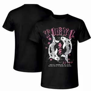 This Men's Pure Cotton Short-Sleeve T-Shirt Features The Graphic "Tokyo Goldfish" A Stylish Unisex Piece Suitable For Both Men And Women, Its Classic Crew-Neck Design Makes It A For All Four Seasons.