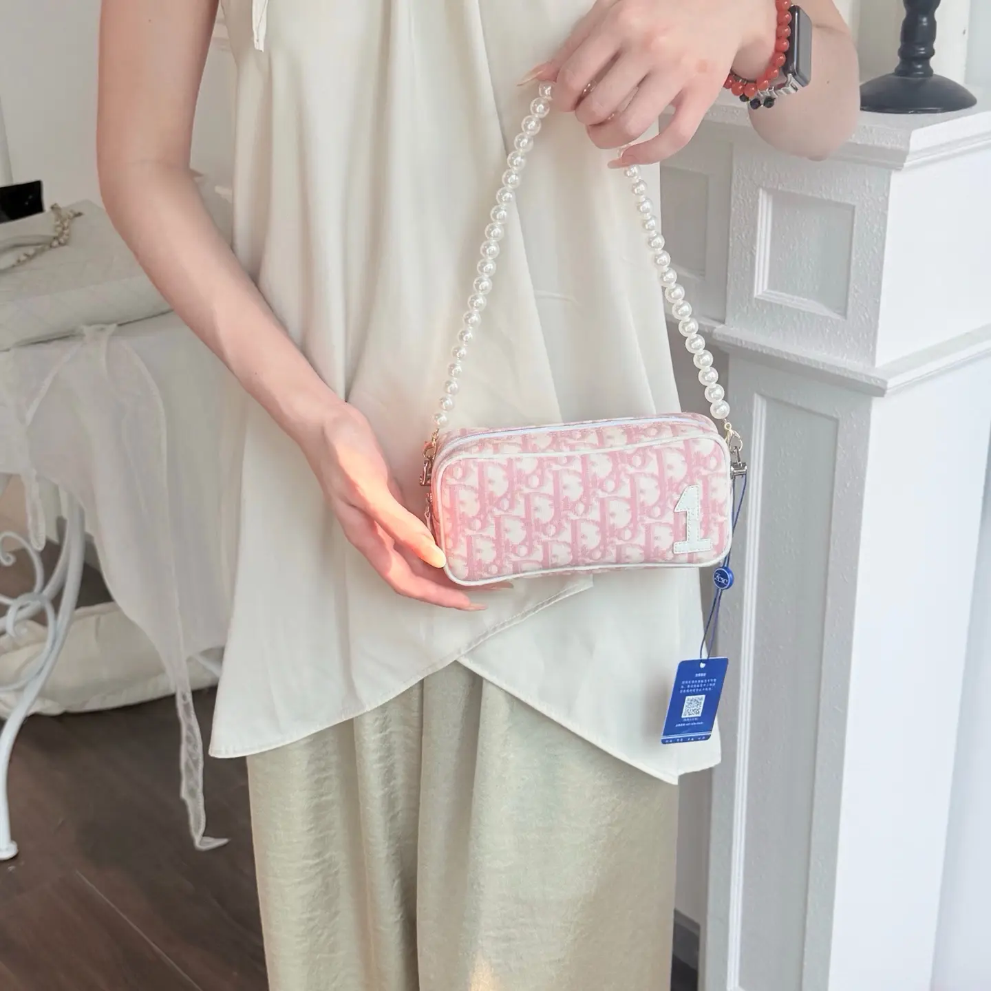 Pre-owned Dior Vintage Oblique Number 1 Pouch+Pink+Luxury Bag | 19097