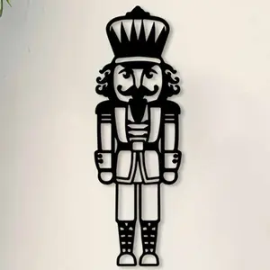 Vintage Iron Nutcracker Soldier Wall Decor, Weatherproof Indoor Outdoor Christmas Decoration, Perfect for Entryway Dining Room