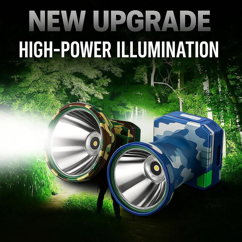 High-Intensity Smart Motion Sensor Spotlight - Adjustable brightness, real-time battery display, super bright light, perfect for night fishing & outdoor use, tripod mountable, waterproof & durable