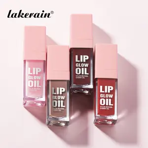 Tinted Lip Oil Set, 4 Counts Hydrating Plumping Lip Gloss with Sheer Color, Moisturizes & Smooths Lips, Watery Shine Finish, Non-Sticky, Lip Makeup, Lip Plumping Lipstick (4 Shades)