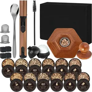 23Pcs Whiskey Smoker Kit with Torch-12 Wood Chips, Ice Ball Molds, Cocktail  Infuser Kit, Old Fashioned Drink  Kit, Birthday Bourbon Whiskey Gifts Valentine's Day Gifts for Men,Husband,Dad