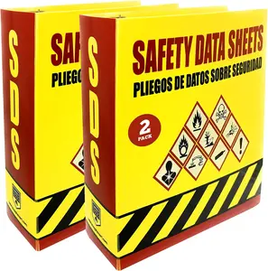 SDS Binder - 3 Inch Heavy Duty 3 Ring Binder, English - Spanish Bilingual, Organize & Store up to 600 Safety Data Sheets with Ease, Pack of 2
