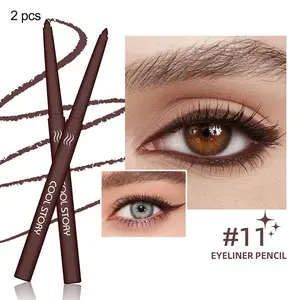 Long Lasting Eyeliner Pencil, 2 Counts Waterproof Eyeliner Pen, Quick Drying Eyeliner Pen, Professional Daily Makeup Accessories, Cosmetic, Longwear Eye Liner