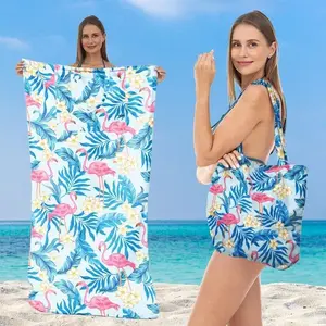 Beach Towel For Seaside Multifunctional Printed Sports Towel Shoulder Crossbody Bag 2 In 1 Portable Travel Beach Accessories