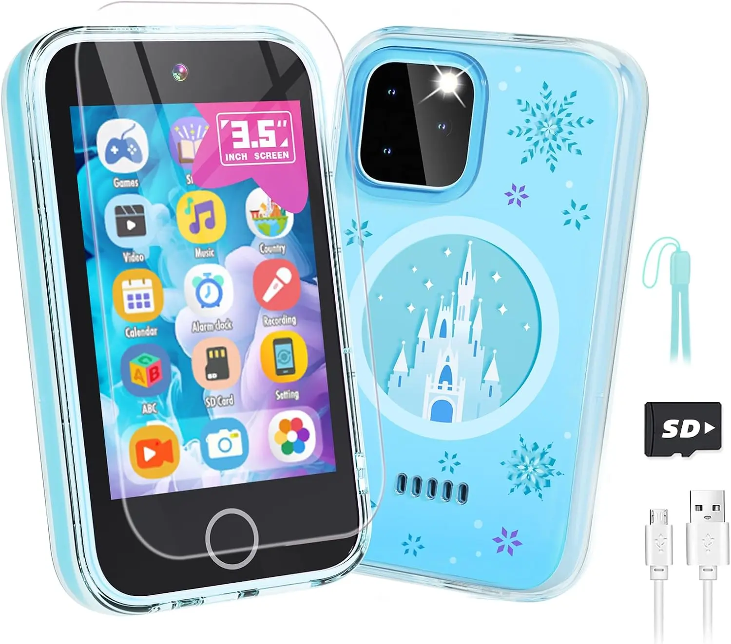 Halloween Fall Gift Kids Smart Phone,3.5'' Touchscreen Kids Toy Phone for Girls Age 3 4 5 6 7 8 | Christmas Birthday Gifts for Girls, Toys for 3 4 5 6 7 8 Years Old Girls, Learning Toddler Phone with Dual Camera, MP3 Player