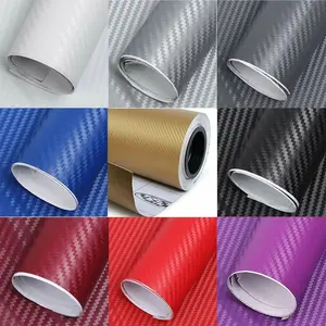 New 2026 3D Colored Carbon Fiber Sticker Roll Film Wrap Car Motorcycle Universal DIY Styling Vinyl Decal 30cmx127cm car decoration accessoriess