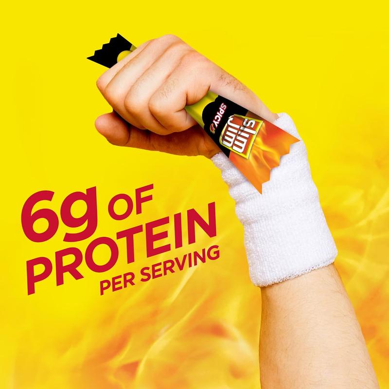 Slim Jim Smoked Meat Sticks, Spicy Flavor, 6g Protein Per Serving, Snack Size, 0.28 oz. (26 Count)