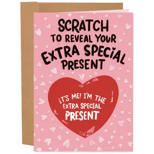 Sleazy Greetings Scratch Off Extra Special Present Valentine's Funny Valentine's Day Card Gift For Anniversary funny card