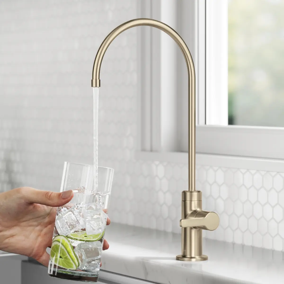 Kraus FF-103SFACB Oletto Single Handle Drinking Water Filter Faucet for Reverse Osmosis or Water Filtration System - Spot-Free Antique Champagne Bronze
