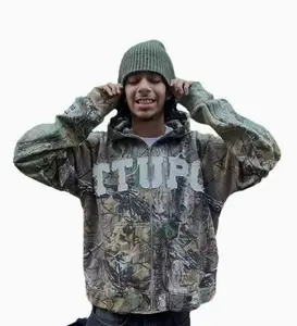 Men's American-style retro high street trendy letter-printed casual fashion hoodie