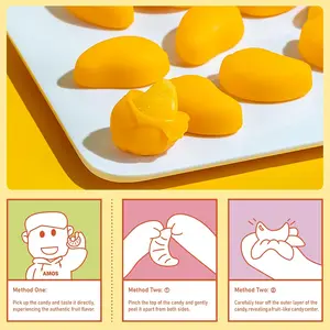 AMOS Peelerz Peelable Gummy Candy Variety Pack, Mango White Peach Banana Green Apple Passion Fruit Lychee, Soft Chewy Fruit Snack, Pack of 6