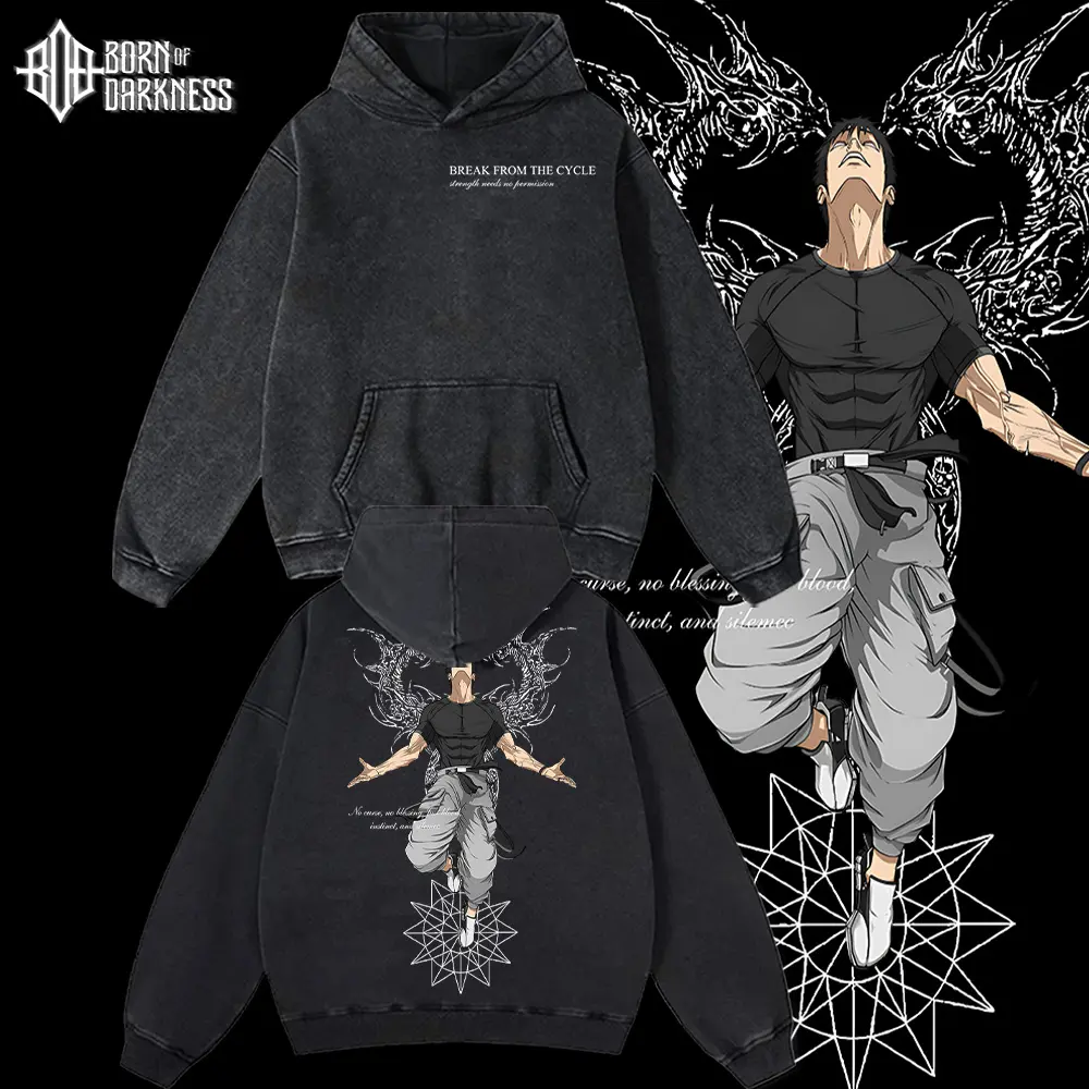 BOD - Toji Fushiguro Jujutsu Kaisen Vintage Unisex Oversize Washed Cotton T-shirt Hoodie, Anime Graphic Tee, Manga Anime Lover, Anime Merch Fan, Outfits Men, Boys Merch Top