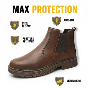 Breathable Safety Shoes Unisex Chef Work Shoe Waterproof Anti-slip Durable Outdoor Comfortable Splash-proof Smash-proof Puncture-proof Cross-training Sneakers