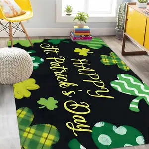 Happy St. Patrick's Day Pattern Floor Mat, Non-slip Rectangle Home Decorative Carpet, Decorative Mat for Home Living Room Bedroom