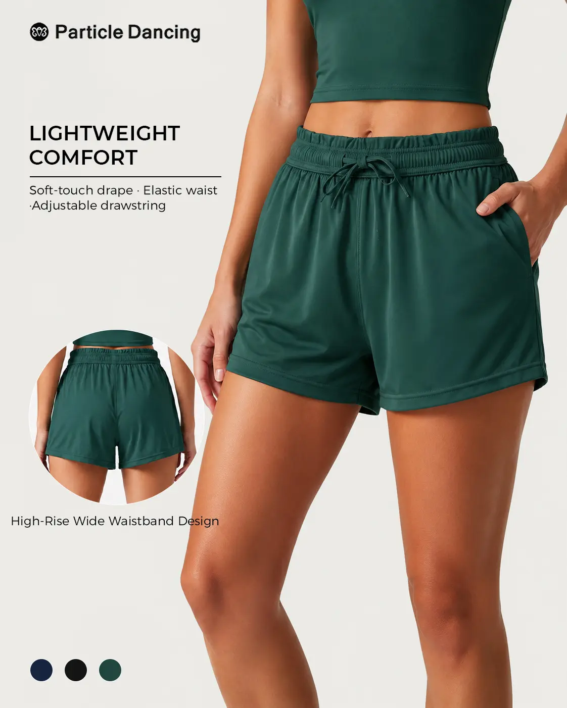 Women’s Relaxed Fit Drawstring Workout Shorts, Soft Drape Lounge Active Shorts, Elastic Waist Casual Running Shorts for Pilates, Walking & Athleisure