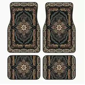 4-piece Set of Bohemian Themed Car Floor Mats, Universal Front and Rear Seat Car Floor Mats, Suitable for Sedans, SUVs, Cars, Complete Set of Car Carpets, Car Interior Accessories