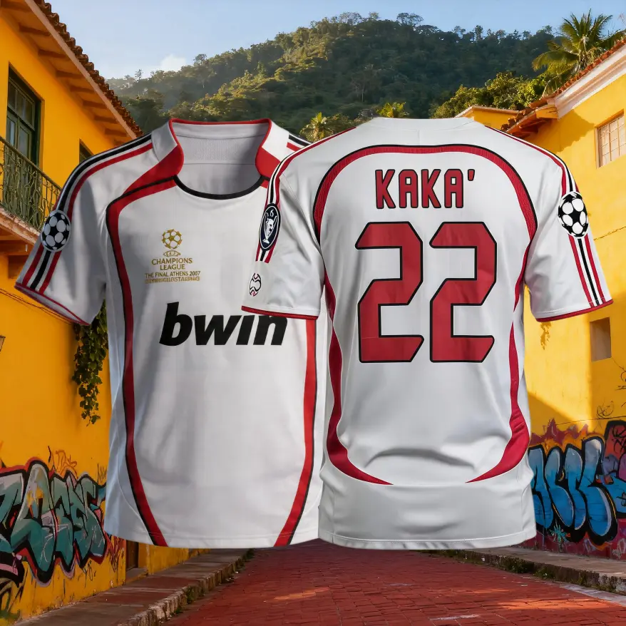 Kaka 2006-07 Retro Home Away Red White No.22 Long-sleeved Short-sleeved Football Shirts
