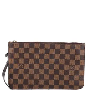 Pre-owned Louis Vuitton Canvas Coated Small Leather Goods Neverfull Pochette Damier Large by Rebag