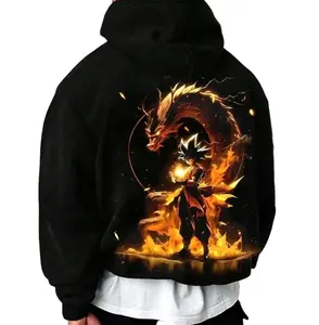 Oversized Unisex Dragon Anime Graphic Streetwear Hoodie, Perfect Goku Shirt, Anime Lovers Shirt, Streetwear, Gift For Men For Women, Birthday Gift, Trendy Best Gift