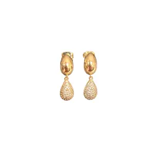Elegant Simulated Diamond Teardrop Drop Earrings