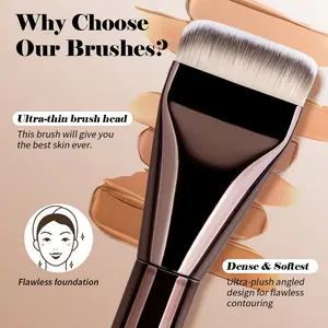 2pcs Makeup Brushes | Aluminum Tube, Foundation Brush, Thin Foundation Brush, Kabuki Makeup Tools, Suitable for Beginners, Seamless, Soft Thick Nylon Bristles, Portable for Travel, Easy Makeup Application