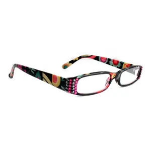 Elsa, (Bling) Reading Glasses for women W (Hematite, Fuchsia) Genuine European Crystals  Paisley Frame +1.50..+3 NY Fifth Avenue