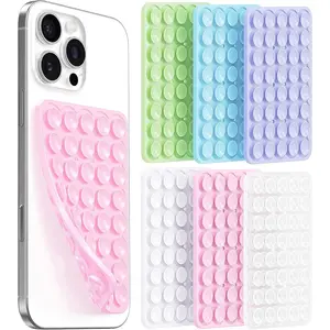 6 Pack Double Sided  Suction Cup Phone Case Mount, Upgraded  Suction Cup and  Suction Power Sticky Phone Grip, Non Slip Phone Accessories 2.55"x3.94"