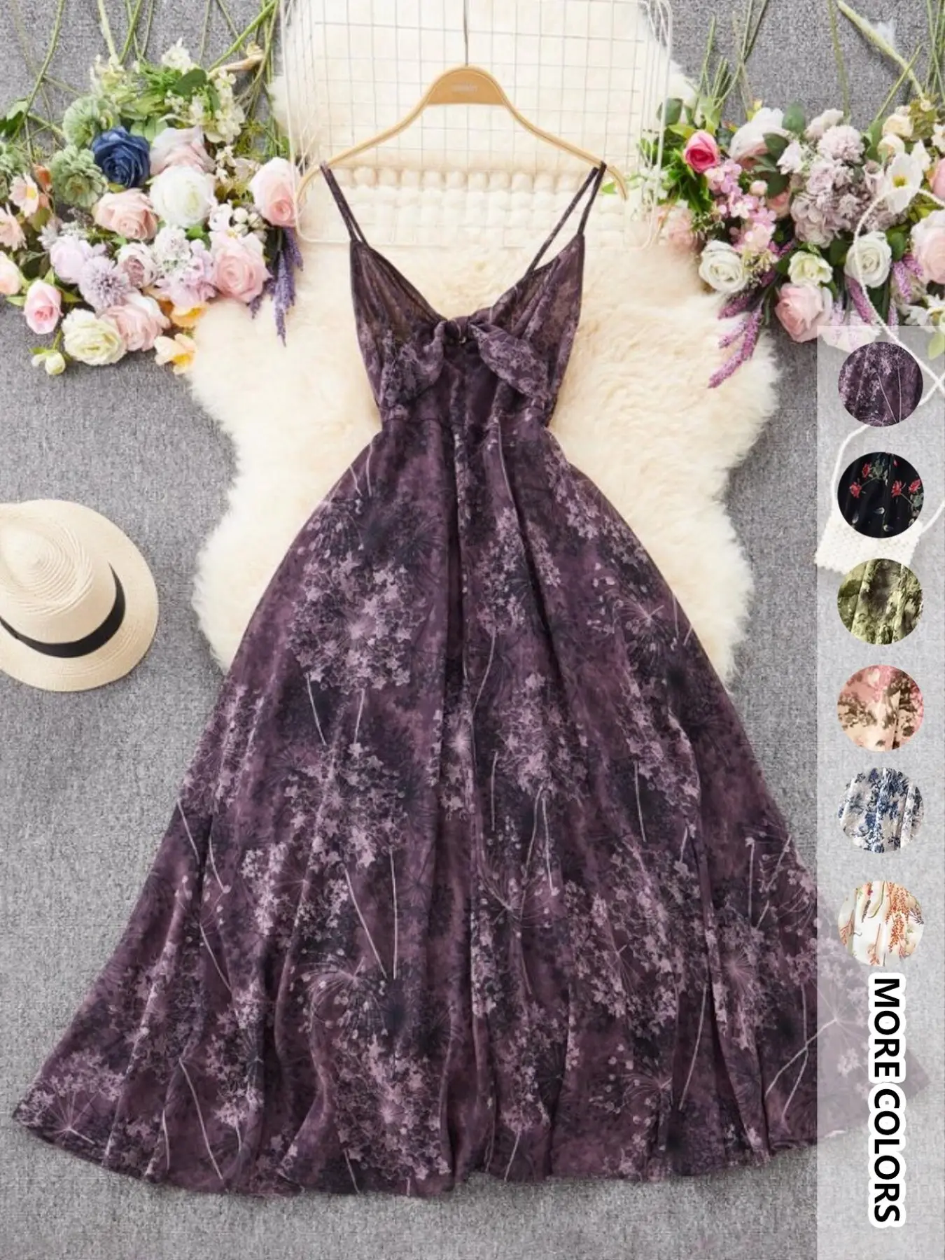 princess polly baby blue dress Women's Boho Style Floral-Print Spaghetti Strap Cami Dress, Bohemian Fashion  Casual A-Line Dress for Beach Holiday Vacation, Perfect for Summer