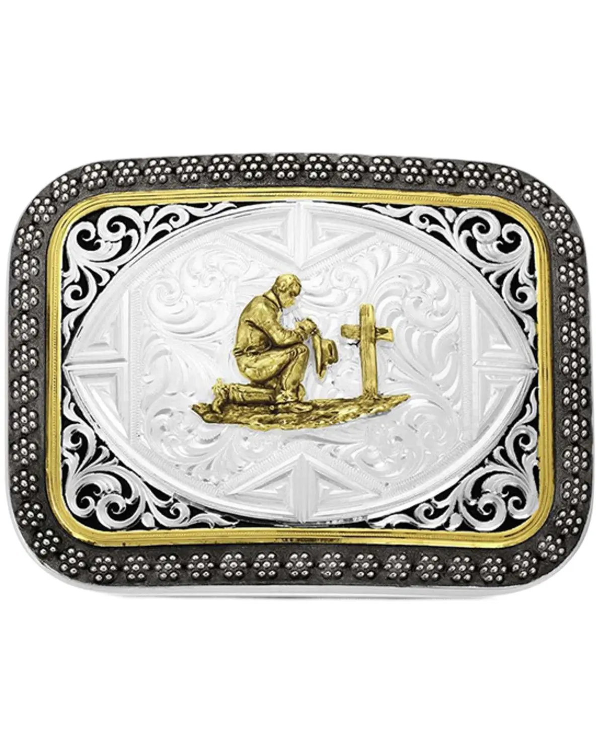 Montana Silversmiths Unisex Desert Sky Belt Buckle With Praying Cowboy - 56400-917M