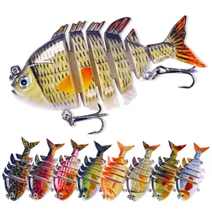 Multi-Jointed Tilapia Bait 8CM/15G Submerged Micromatter Multi-section Fish Bait Fishing Tackle Pre-Rigged Soft Lures Set