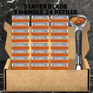 Men's manual shaver kit, blade material is safe and rust proof, easy to use and replace, high-quality material can be washed with water as a whole, classic men's shaving tool, Shaving Razors