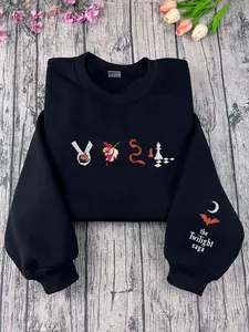 Twilight Embroidered Crewneck Sweatshirt – Book Cover Aesthetic Hoodie Twilight Saga Embroidered Crewneck, Edward Cullen, Vampire, Bookish Merch