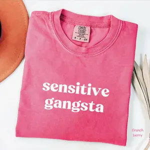 Comfort Colors Sensitive Gangsta T-Shirt, Amaya Papaya Quote Meme Tee, Sensitive Gangster Love Saying Island Tee, Trendy Gift for Women, For Woman