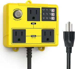 Automatic Vacuum  for Power Tools to Turn Dust Collectors On and Off Automatically, for Automated Woodworking Miter  Accessories, Shop Vac Delay Off, Safety Overload Breaker