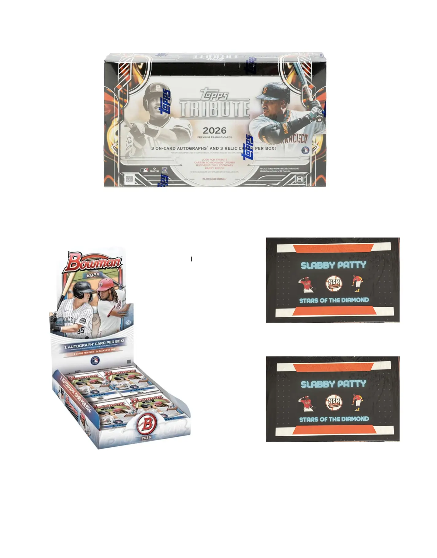 8/3 Mixer- '26 Tribute (x1), '25 Bowman Hobby (x1), Slabby Patty (x2)