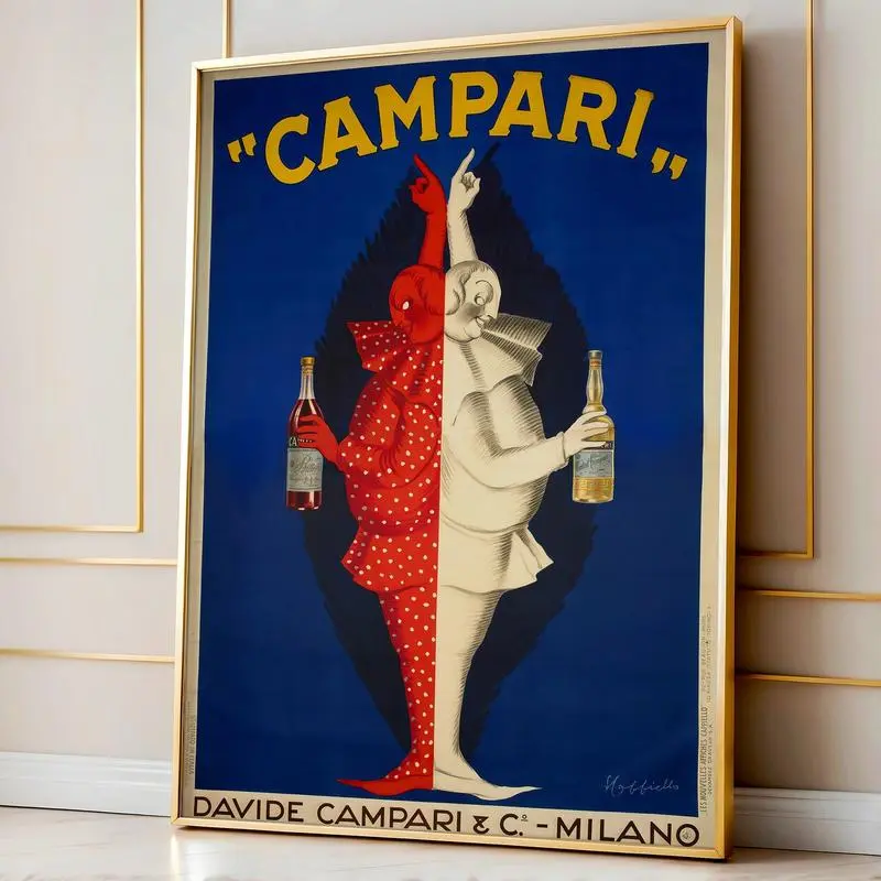 Campari Aperitif 1921 Vintage Poster,Leonetto Cappiello Classic Beverage Advertisement Print,Artistic Decor Ornaments Room Decoration Photo