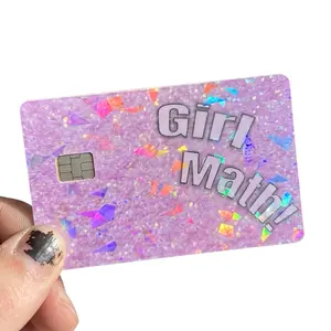 (2 Pack) Funny Holographic Girl Match Card Sticker Cover, High-Quality Vinyl Debit/Credit Card Decal, Scratch-Resistant Water-Resistant