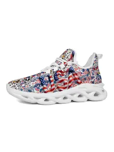 Exclusive American Flag Print Men's Casual Shoes, Patriotic Design, Breathable Sole, Classic Versatile, Perfect for Parties and Sports