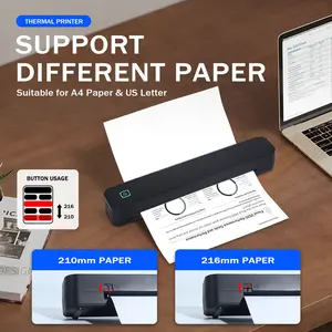 Portable Thermal Printer, Tattoo Printer for Office Files, Wireless Connection Compatible with Smartphones, Laptops, Computers