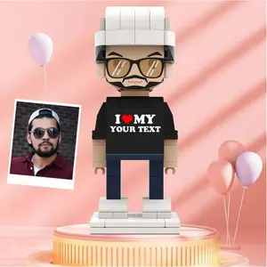 JollyJubilant Valentine's Day Gifts Custom Brick Figures Personlized Building Blocks Text Brick Figures I Love My XXX My Custom Brickfigures (YL1P-138)