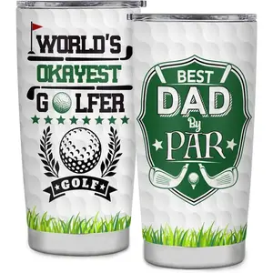 Funny Golf Gifts for Dad - 20oz Insulated Tumbler with Lid, Stainless Steel Coffee Mug, Perfect Father's Day & Birthday Surprise for Golf Lovers