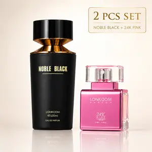 Noble Black & 24K Pink min 2-Piece Perfume Set | Woody Spicy & Sweet Fruity Floral Contrast Fragrance Duo