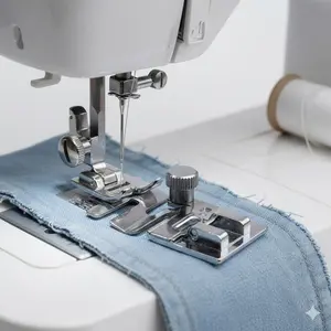 Adjustable Non-Slip Sewing Machine Presser Foot for Elastic Fabrics, Diy Craft Accessory Kit for Thin Cotton, Linen & Thick Denim, Compatible with Home Sewing Machines