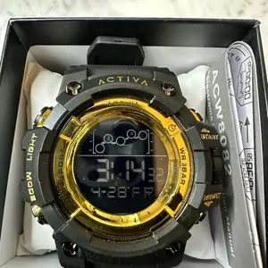 Invicta Activa Summit X Digital Watch 50mm Black Gold Sport Military NEW