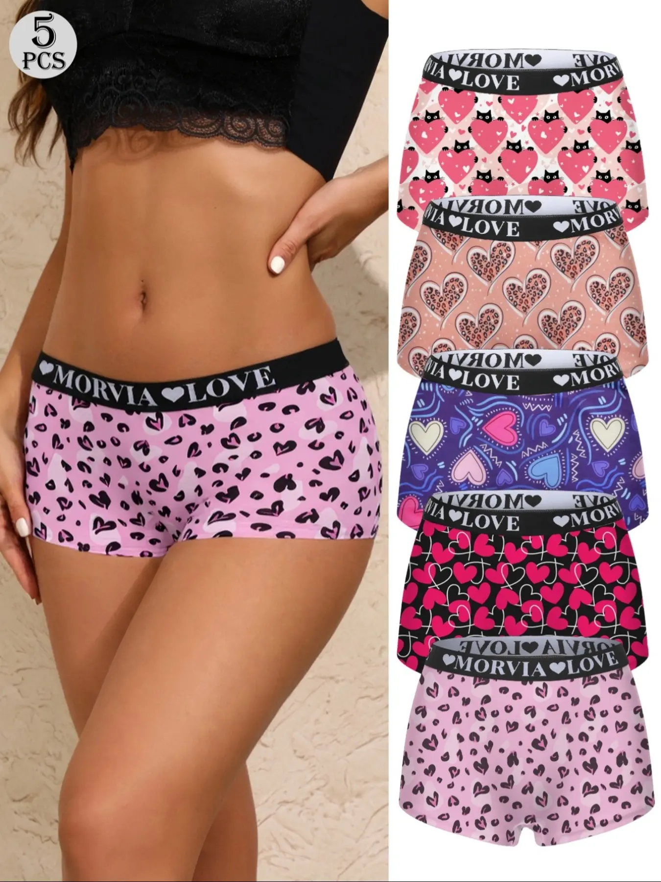 5-Pack Women's Paisley Pattern Underwear Set, Soft Comfortable Skin-Friendly Briefs, Elastic Waistband, All-Season Wear, Casual Soft Panties, Fashion Comfy Underwear, Soft Stylish Brief, Casual Elegant Panty