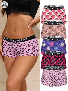 5-Pack Women's Paisley Pattern Underwear Set, Soft Comfortable Skin-Friendly Briefs, Elastic Waistband, All-Season Wear, Casual Soft Panties, Fashion Comfy Underwear