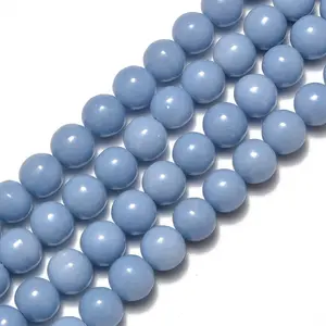 Natural Angelite Smooth Round Beads 4mm 6mm 8mm 10m 12mm 15.5" Strand